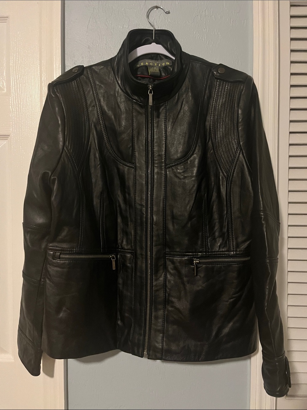 Kenneth Cole Black Leather Jacket